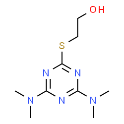 ChemSpider 2D Image | 2-{[4,6-Bis(dimethylamino)-1,3,5-triazin-2-yl]sulfanyl}ethanol | C9H17N5OS