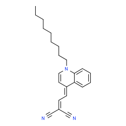 ChemSpider 2D Image | [(2E)-2-(1-Nonyl-4(1H)-quinolinylidene)ethylidene]malononitrile | C23H27N3