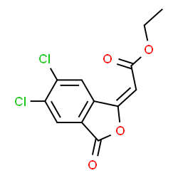 ChemSpider 2D Image | Ethyl (2E)-(5,6-dichloro-3-oxo-2-benzofuran-1(3H)-ylidene)acetate | C12H8Cl2O4