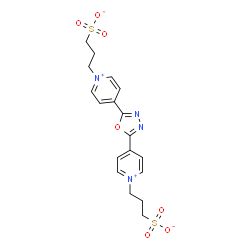 ChemSpider 2D Image | 3,3'-(1,3,4-Oxadiazole-2,5-diyldipyridinium-4,1-diyl)dipropane-1-sulfonate | C18H20N4O7S2