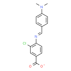ChemSpider 2D Image | 3-Chloro-4-{(E)-[4-(dimethylamino)benzylidene]amino}benzoate | C16H14ClN2O2