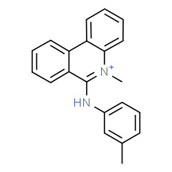 ChemSpider 2D Image | 5-Methyl-6-[(3-methylphenyl)amino]phenanthridinium | C21H19N2