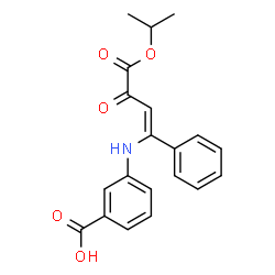ChemSpider 2D Image | 3-{[(1Z)-4-Isopropoxy-3,4-dioxo-1-phenyl-1-buten-1-yl]amino}benzoic acid | C20H19NO5