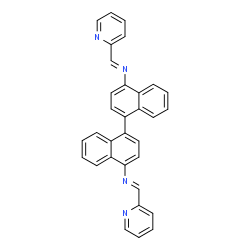 ChemSpider 2D Image | N,N'-Bis[(E)-pyridin-2-ylmethylene]-1,1'-binaphthalene-4,4'-diamine | C32H22N4