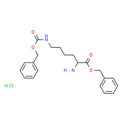 ChemSpider 2D Image | Benzyl N~6~-[(benzyloxy)carbonyl]lysinate hydrochloride (1:1) | C21H27ClN2O4