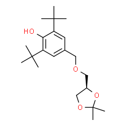 ChemSpider 2D Image | 4-({[(4R)-2,2-Dimethyl-1,3-dioxolan-4-yl]methoxy}methyl)-2,6-bis(2-methyl-2-propanyl)phenol | C21H34O4
