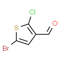 ChemSpider 2D Image | 5-Bromo-2-chloro-3-thiophenecarbaldehyde | C5H2BrClOS