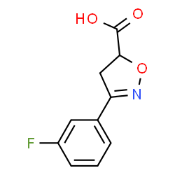ChemSpider 2D Image | 3-(3-Fluorophenyl)-4,5-dihydro-5-isoxazolecarboxylic acid | C10H8FNO3