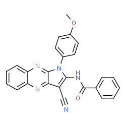 ChemSpider 2D Image | N-[3-Cyano-1-(4-methoxyphenyl)-1H-pyrrolo[2,3-b]quinoxalin-2-yl]benzamide | C25H17N5O2