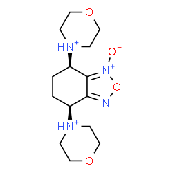 ChemSpider 2D Image | 4,4'-[(4S,7R)-1-Oxido-4,5,6,7-tetrahydro-2,1,3-benzoxadiazole-4,7-diyl]bis(morpholin-4-ium) | C14H24N4O4