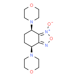 ChemSpider 2D Image | (4S,7R)-4,7-Di(4-morpholinyl)-4,5,6,7-tetrahydro-2,1,3-benzoxadiazole 1-oxide | C14H22N4O4