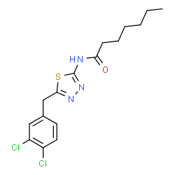 ChemSpider 2D Image | N-[5-(3,4-Dichlorobenzyl)-1,3,4-thiadiazol-2-yl]heptanamide | C16H19Cl2N3OS