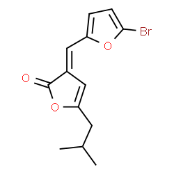 ChemSpider 2D Image | (3E)-3-[(5-Bromo-2-furyl)methylene]-5-isobutyl-2(3H)-furanone | C13H13BrO3