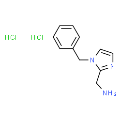 ChemSpider 2D Image | 1-(1-Benzyl-1H-imidazol-2-yl)methanamine dihydrochloride | C11H15Cl2N3