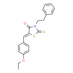 ChemSpider 2D Image | (5Z)-5-(4-Ethoxybenzylidene)-3-(2-phenylethyl)-2-thioxo-1,3-thiazolidin-4-one | C20H19NO2S2