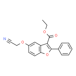 ChemSpider 2D Image | Ethyl 5-(cyanomethoxy)-2-phenyl-1-benzofuran-3-carboxylate | C19H15NO4
