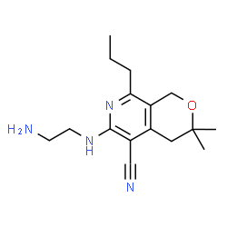 ChemSpider 2D Image | 6-[(2-Aminoethyl)amino]-3,3-dimethyl-8-propyl-3,4-dihydro-1H-pyrano[3,4-c]pyridine-5-carbonitrile | C16H24N4O