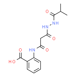 ChemSpider 2D Image | 2-{[3-(2-Isobutyrylhydrazino)-3-oxopropanoyl]amino}benzoic acid | C14H17N3O5