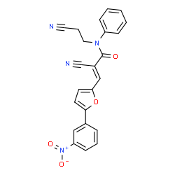 ChemSpider 2D Image | (2E)-2-Cyano-N-(2-cyanoethyl)-3-[5-(3-nitrophenyl)-2-furyl]-N-phenylacrylamide | C23H16N4O4