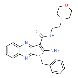 ChemSpider 2D Image | 2-Amino-1-benzyl-N-[2-(4-morpholinyl)ethyl]-1H-pyrrolo[2,3-b]quinoxaline-3-carboxamide | C24H26N6O2