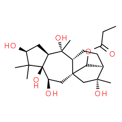ChemSpider 2D Image | (3beta,6beta)-3,5,6,10,16-Pentahydroxygrayanotoxan-14-yl propionate | C23H38O7