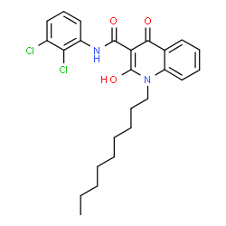 ChemSpider 2D Image | N-(2,3-Dichlorophenyl)-2-hydroxy-1-nonyl-4-oxo-1,4-dihydro-3-quinolinecarboxamide | C25H28Cl2N2O3