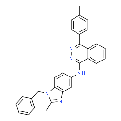 ChemSpider 2D Image | N-(1-benzyl-2-methyl-1,3-benzodiazol-5-yl)-4-(4-methylphenyl)phthalazin-1-amine | C30H25N5