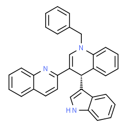 ChemSpider 2D Image | (4'S)-1'-Benzyl-4'-(1H-indol-3-yl)-1',4'-dihydro-2,3'-biquinoline | C33H25N3