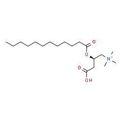 ChemSpider 2D Image | (2R)-3-Carboxy-2-(dodecanoyloxy)-N,N,N-trimethyl-1-propanaminium | C19H38NO4