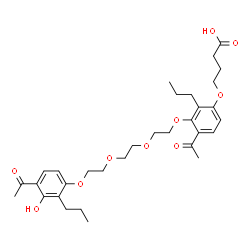 ChemSpider 2D Image | 4-[4-Acetyl-3-(2-{2-[2-(4-acetyl-3-hydroxy-2-propylphenoxy)ethoxy]ethoxy}ethoxy)-2-propylphenoxy]butanoic acid | C32H44O10
