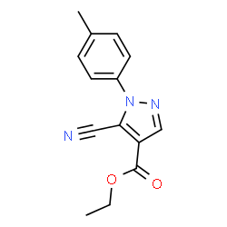 ChemSpider 2D Image | Ethyl 5-cyano-1-(p-tolyl)-1H-pyrazole-4-carboxylate | C14H13N3O2