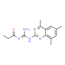 ChemSpider 2D Image | N-{(E)-Amino[(4,6,8-trimethyl-2-quinazolinyl)amino]methylene}propanamide | C15H19N5O
