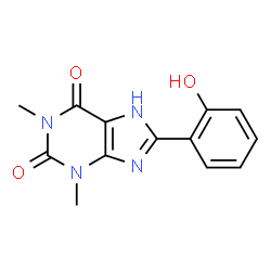 ChemSpider 2D Image | 8-(2-Hydroxyphenyl)-1,3-dimethyl-3,7-dihydro-1H-purine-2,6-dione | C13H12N4O3