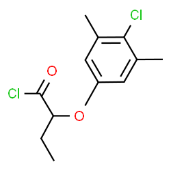 ChemSpider 2D Image | 2-(4-Chloro-3,5-dimethylphenoxy)butanoyl chloride | C12H14Cl2O2