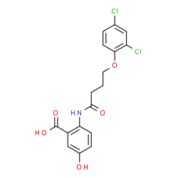 ChemSpider 2D Image | 2-[4-(2,4-dichlorophenoxy)butanamido]-5-hydroxybenzoic acid | C17H15Cl2NO5