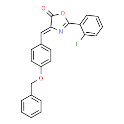 ChemSpider 2D Image | (4Z)-4-[4-(Benzyloxy)benzylidene]-2-(2-fluorophenyl)-1,3-oxazol-5(4H)-one | C23H16FNO3