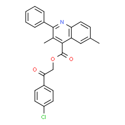 ChemSpider 2D Image | 2-(4-Chlorophenyl)-2-oxoethyl 3,6-dimethyl-2-phenyl-4-quinolinecarboxylate | C26H20ClNO3