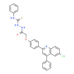 ChemSpider 2D Image | 2-{[4-(6-Chloro-4-phenyl-2-quinolinyl)phenoxy]acetyl}-N-phenylhydrazinecarbothioamide | C30H23ClN4O2S