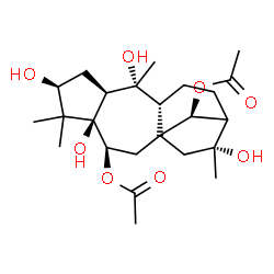 ChemSpider 2D Image | (3beta,6beta,14S)-3,5,10,16-Tetrahydroxygrayanotoxane-6,14-diyl diacetate | C24H38O8