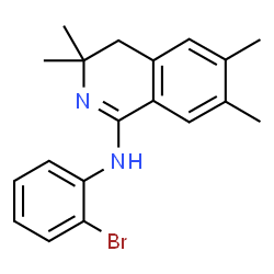 ChemSpider 2D Image | N-(2-Bromophenyl)-3,3,6,7-tetramethyl-3,4-dihydro-1-isoquinolinamine | C19H21BrN2