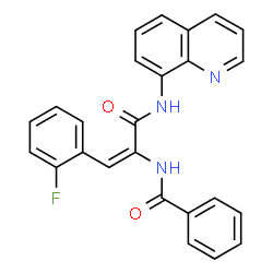 ChemSpider 2D Image | N-[(1E)-1-(2-Fluorophenyl)-3-oxo-3-(8-quinolinylamino)-1-propen-2-yl]benzamide | C25H18FN3O2