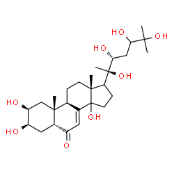 ChemSpider 2D Image | (2beta,3beta,5beta,14xi,17xi,22R)-2,3,14,20,22,24,25-Heptahydroxycholest-7-en-6-one | C27H44O8