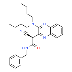 ChemSpider 2D Image | (2R)-N-Benzyl-2-cyano-2-[3-(dibutylamino)-2-quinoxalinyl]acetamide | C26H31N5O