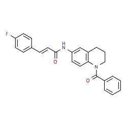 ChemSpider 2D Image | (2E)-N-(1-Benzoyl-1,2,3,4-tetrahydro-6-quinolinyl)-3-(4-fluorophenyl)acrylamide | C25H21FN2O2