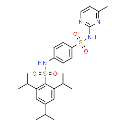 ChemSpider 2D Image | 2,4,6-Triisopropyl-N-{4-[(4-methyl-2-pyrimidinyl)sulfamoyl]phenyl}benzenesulfonamide | C26H34N4O4S2