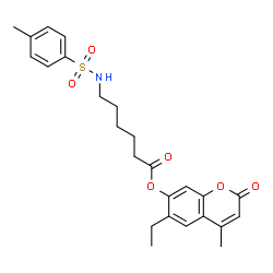 ChemSpider 2D Image | 6-Ethyl-4-methyl-2-oxo-2H-chromen-7-yl 6-{[(4-methylphenyl)sulfonyl]amino}hexanoate | C25H29NO6S