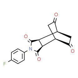 ChemSpider 2D Image | (1R,2R,6S,7S)-4-(4-Fluorophenyl)-4-azatricyclo[5.2.2.0~2,6~]undecane-3,5,8,10-tetrone | C16H12FNO4