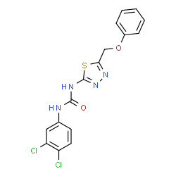 ChemSpider 2D Image | 1-(3,4-Dichlorophenyl)-3-[5-(phenoxymethyl)-1,3,4-thiadiazol-2-yl]urea | C16H12Cl2N4O2S