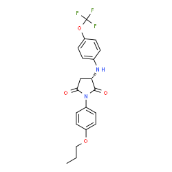 ChemSpider 2D Image | (3S)-1-(4-Propoxyphenyl)-3-{[4-(trifluoromethoxy)phenyl]amino}-2,5-pyrrolidinedione | C20H19F3N2O4