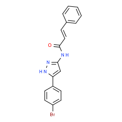 ChemSpider 2D Image | (2E)-N-[3-(4-Bromophenyl)-1H-pyrazol-5-yl]-3-phenylacrylamide | C18H14BrN3O